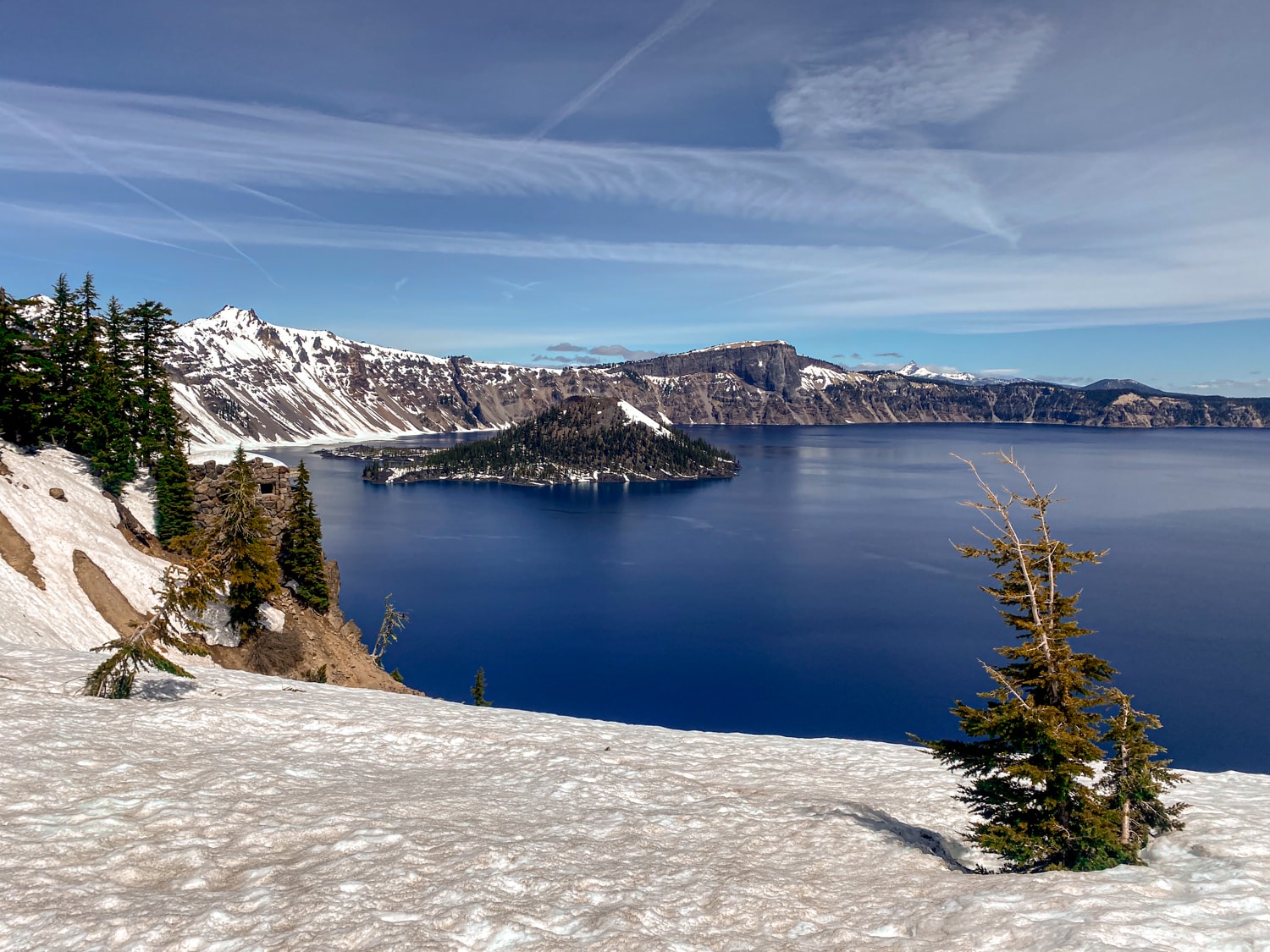 Crater Lake deep blue water