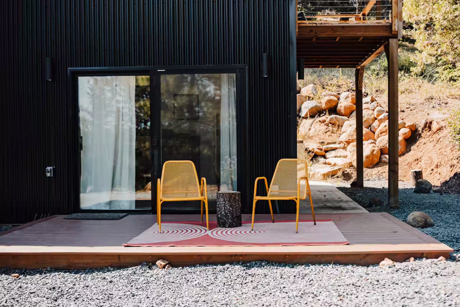 Private deck with forest views